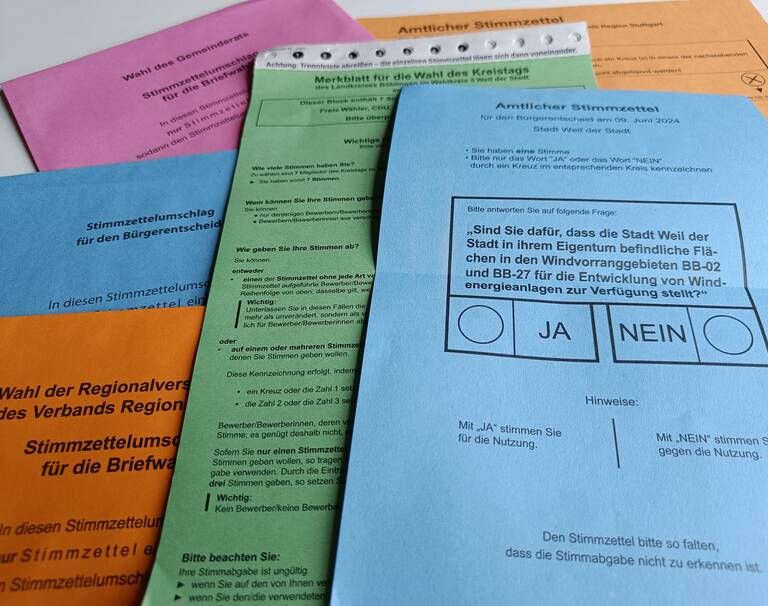 Briefwahlunterlagen für die Kommunalwahl