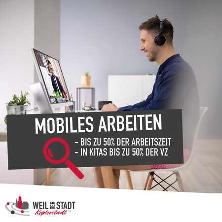 Eine Infografik über mobiles Arbeiten