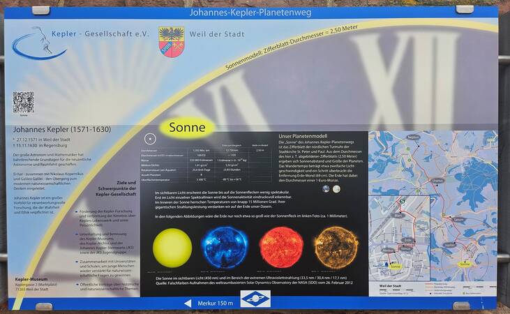 Das Schild der Sonne auf dem Planetenweg
