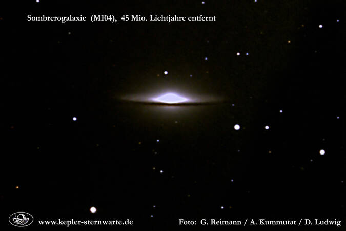 Sombrerogalaxie (M104), 45 Mio. Lichtjahre entfernt