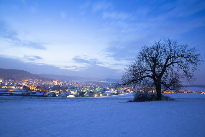 Merklingen mit Schneebedeckt