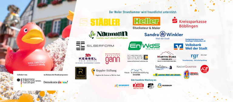 Sponsorenbanner des Weiler Strandsommers