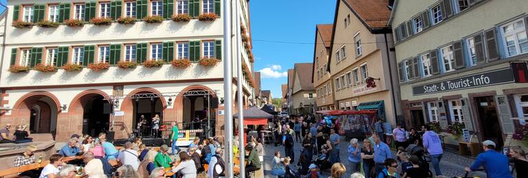 Menschenmenge vor dem Rathaus am Lukullischen Herbst