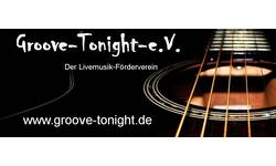 Das Bild zeigt den Schriftzug "Groove-Tonight-e.V. Der Livemusik-Förderverein www.groove-tonight.de" vor dem Hintergrund einer Nahaufnahme von Gitarrensaiten.