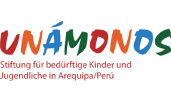 Das Logo der Stiftung Unámonos besteht aus farbigen Buchstaben und dem Titel.